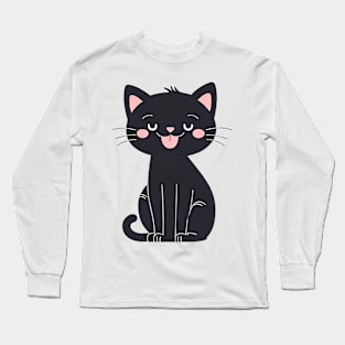 cute black kitty Long Sleeve T-Shirt